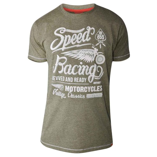 D555 Cortez 'Speed Racing' Print T-Shirt - Khaki Marl