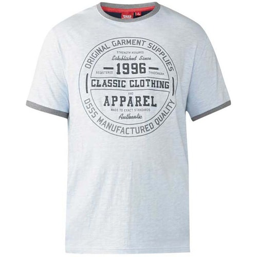 D555 Wilfred Classic Print T-Shirt Sky Blue Tall