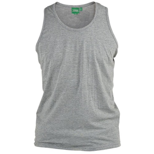 D555 Pure Cotton Muscle Vest Grey