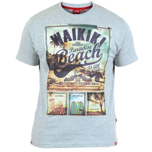 D555 Waikiki Paradise Beach Print T-Shirt