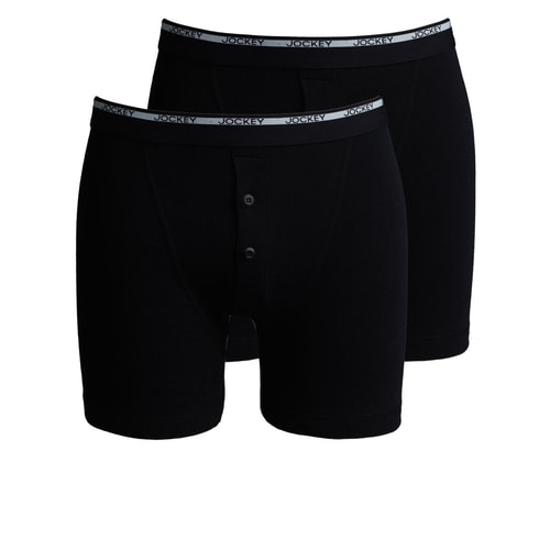 Jockey 2 Pack Boxer Trunk Black