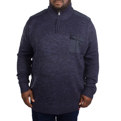 D555 Elmer Zipper Neck Jumper Navy