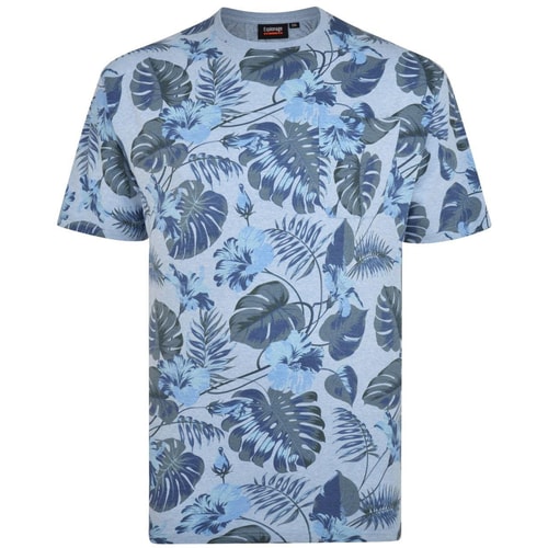 Espionage Leaf Printed T-Shirt Blue