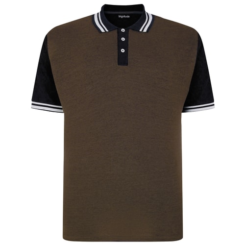 Bigdude Dobby Two Tone Polo Shirt Brown/Black