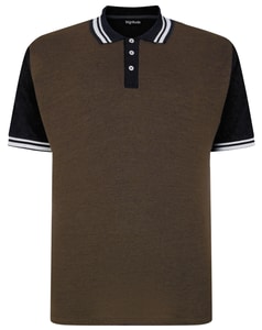 Bigdude Dobby Two Tone Polo Shirt Brown/Black
