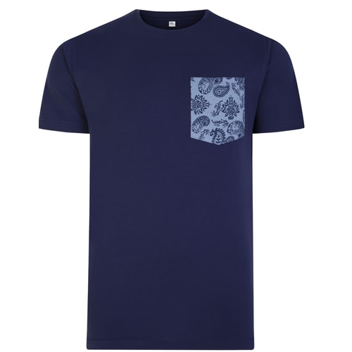 Bigdude Designer Pocket T-Shirt Navy Tall