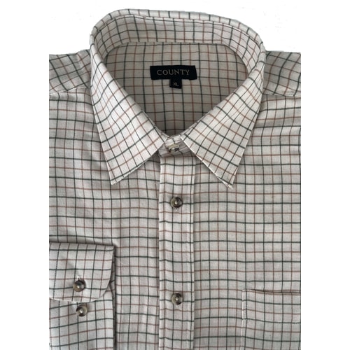 County By Cotton Valley Long Sleeve Check Shirt Cream