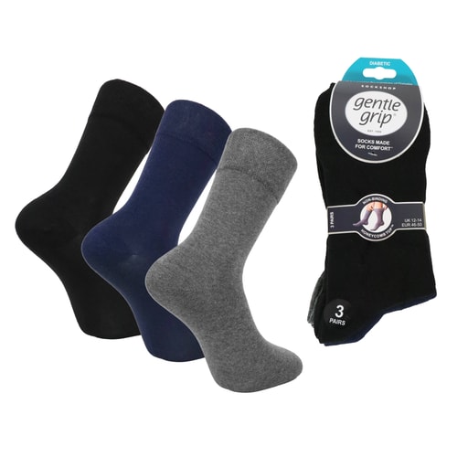 Gentle Grip 3 Pack Diabetic Socks Multi
