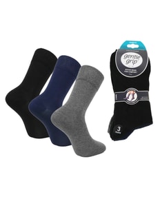 Gentle Grip 3 Pack Diabetic Socks Multi