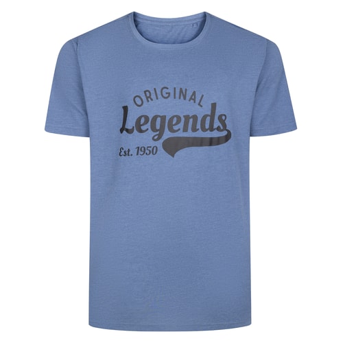 Bigdude Original Legends Print T-Shirt Denim Marl