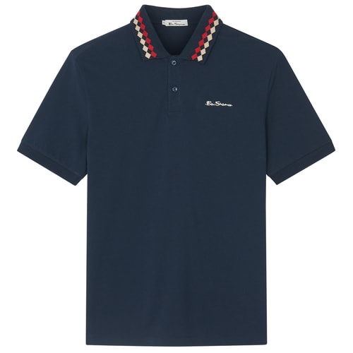 Ben Sherman Diamond Collar Polo Navy