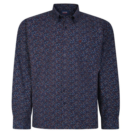 Espionage Long Sleeve Floral Print Shirt Purple