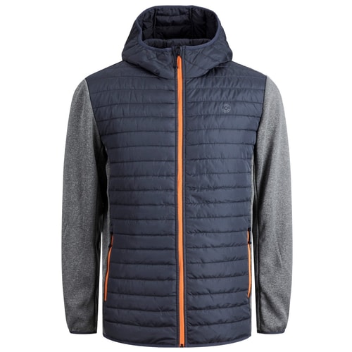 Jack & Jones Softshell Hooded Quilted Jacket Grey Melange