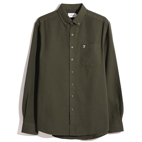 Farah Casual Button Down Collar Shirt Dark Olive