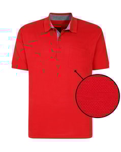 Bigdude Striped Textured Polo Shirt Pepper Red