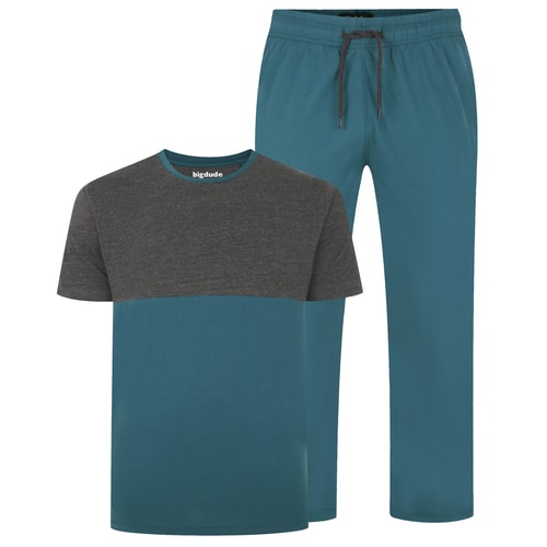 Bigdude Cut & Sew Pyjama Set Petrol/Charcoal