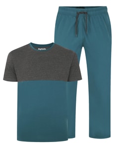 Bigdude Cut & Sew Pyjama Set Petrol/Charcoal