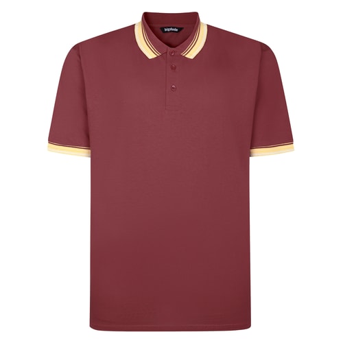 Bigdude Ombre Tipped Collar Polo Crimson Red
