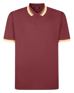 Bigdude Ombre Tipped Collar Polo Crimson Red