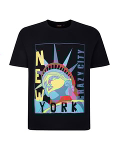 Espionage New York Pop Up Art Printed T-Shirt Navy