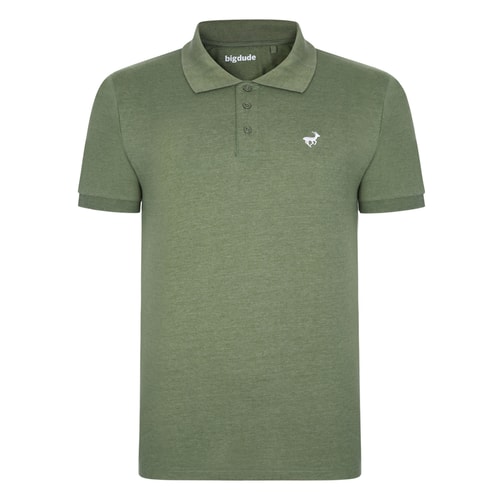 Bigdude Jersey Marl Polo Shirt Green Tall