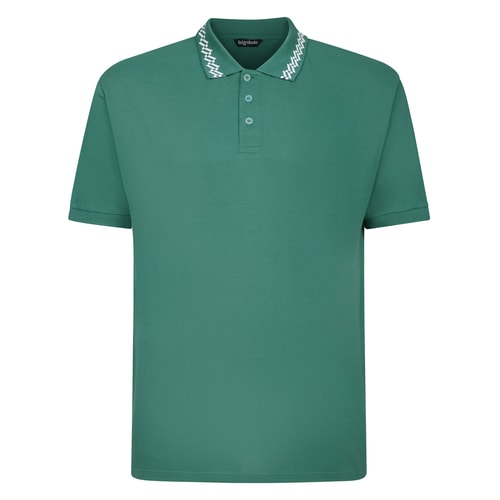 Bigdude Abstract Tipped Polo Teal