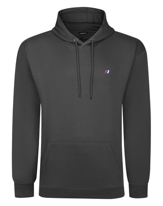 Bigdude Plain Hoody With Logo Charcoal