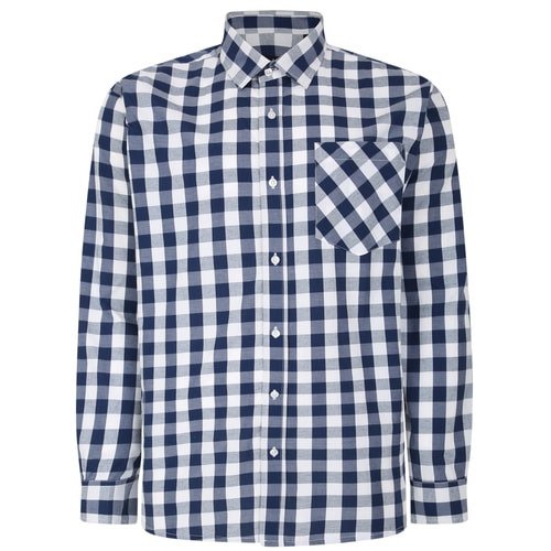 Bigdude Gingham Long Sleeve Shirt Navy
