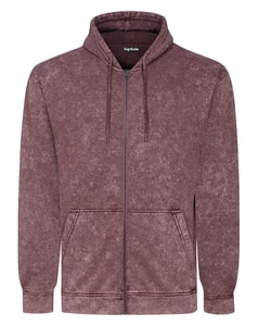 Bigdude Acid Wash Hoodie Burgundy Tall