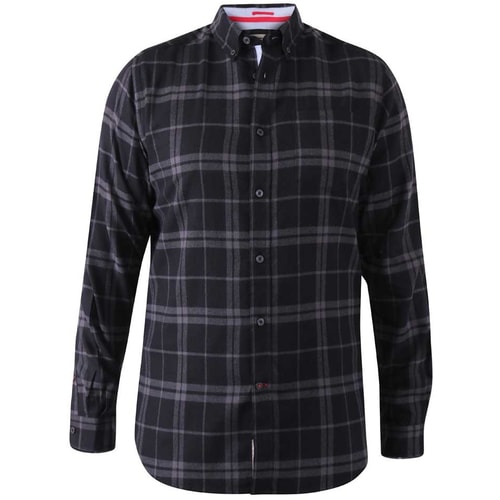 D555 Harwich L/S Flannel Check Shirt Black