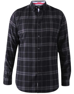 D555 Harwich L/S Flannel Check Shirt Black