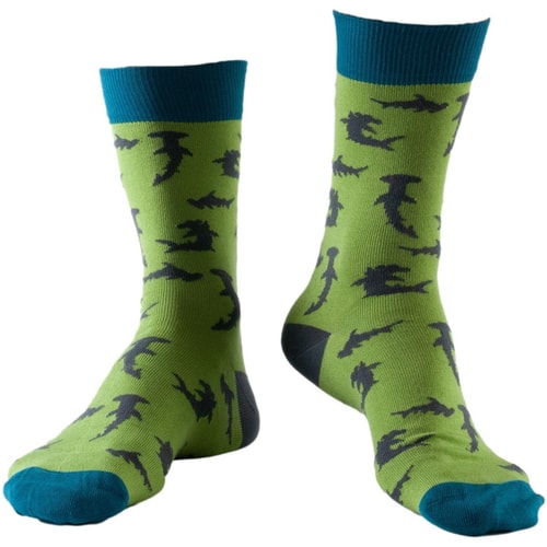Doris & Dude Hammer Head Shark Socks Lime Green