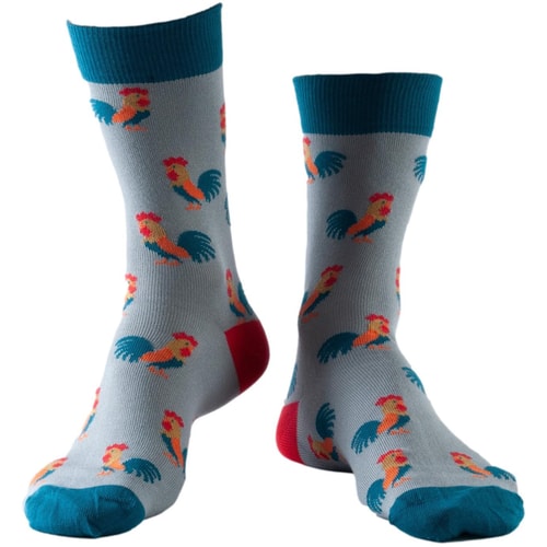 Doris & Dude Cockerel Socks Grey
