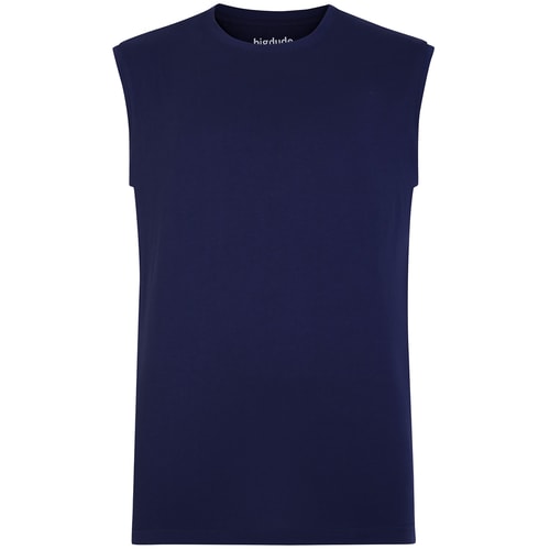 Bigdude Plain Sleeveless T-Shirt Navy Tall
