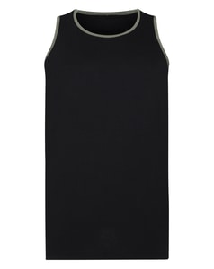 Bigdude Vest With Contrast Piping Black/Sage Green