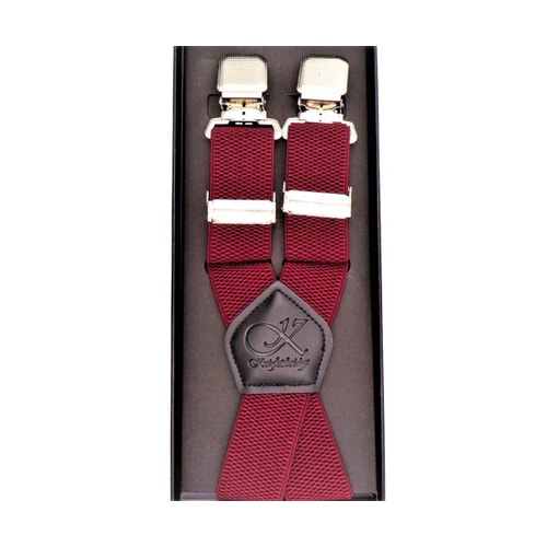 Knightsbridge Extra Long and Strong Wide Clip Braces Red