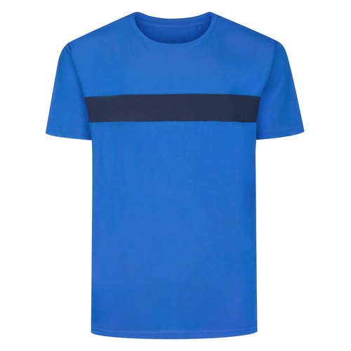 Bigdude Small Stripe Cut & Sew T-Shirt Royal Blue Tall