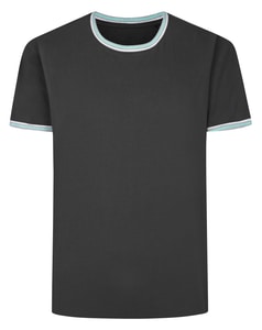 Bigdude Contrast Tipped T-Shirt Charcoal