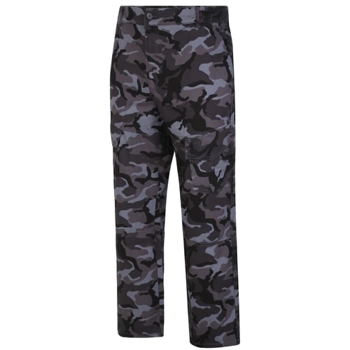 Bigdude Elasticated Waist Camouflage Cargo Trousers Charcoal