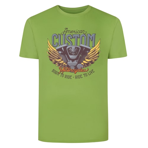Bigdude American Custom Print T-Shirt Grass Green
