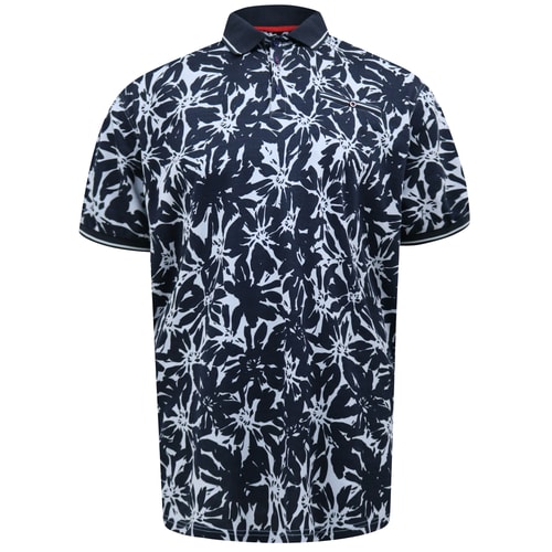 D555 Halifax Hawaiian Print Polo Shirt 