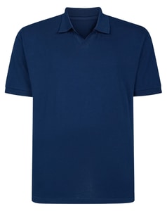 Bigdude Soft Jersey Cuban Collar Polo Shirt Navy