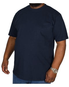 Bigdude Plain Crew Neck T-Shirt Navy Tall