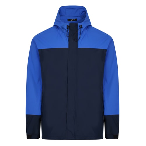 Bigdude Contrast Panel Showerproof Hooded Jacket Navy