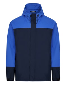 Bigdude Contrast Panel Showerproof Hooded Jacket Navy