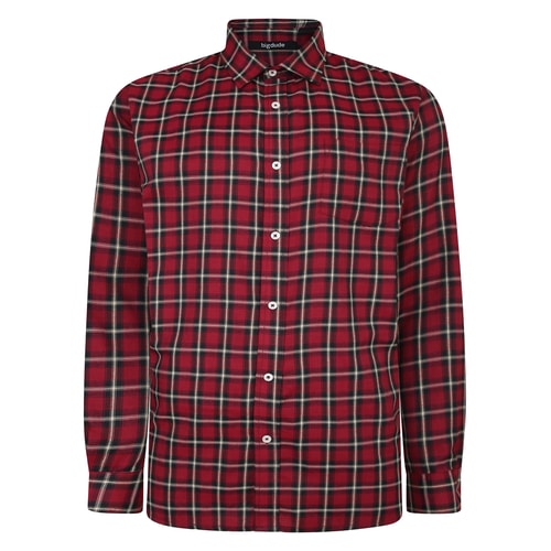 Bigdude Long Sleeve Check Shirt Dark Red