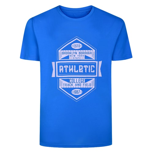 Bigdude Athletic Print T-Shirt Royal Blue Tall