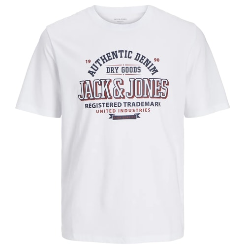 Jack & Jones Authentic Denim Print T-Shirt White