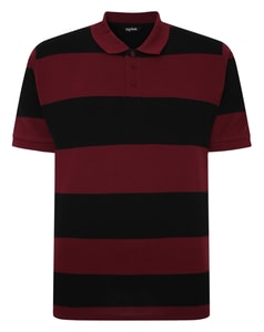Bigdude Rugby Style Short Sleeve Polo Shirt Burgundy/Black