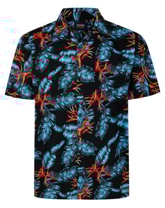 Espionage Leaf Print Shirt Black